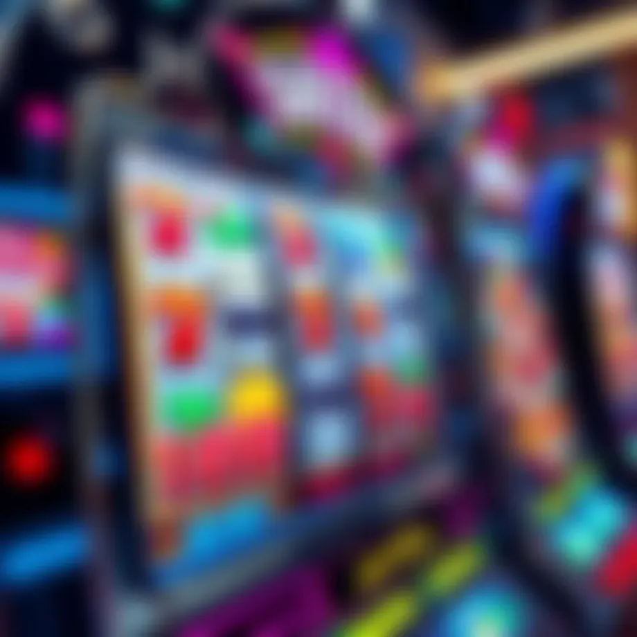 Intricate design of a slot machine displaying vibrant symbols