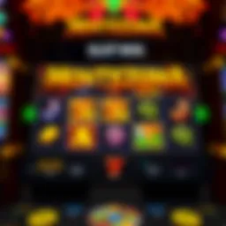 A view of the Montezuma slot game interface featuring vibrant graphics and symbols